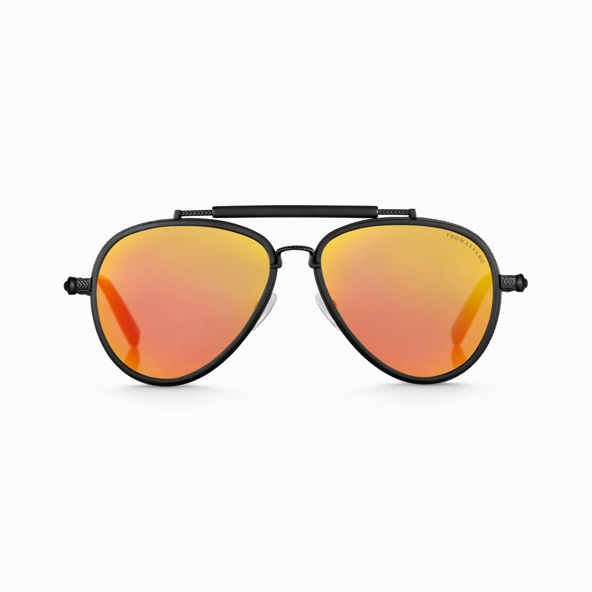 Hot Lunettes de soleil aviateur noires HARRISON, aux verres orange à effet miroir Femme Lunettes De Soleil|Lunettes De Soleil