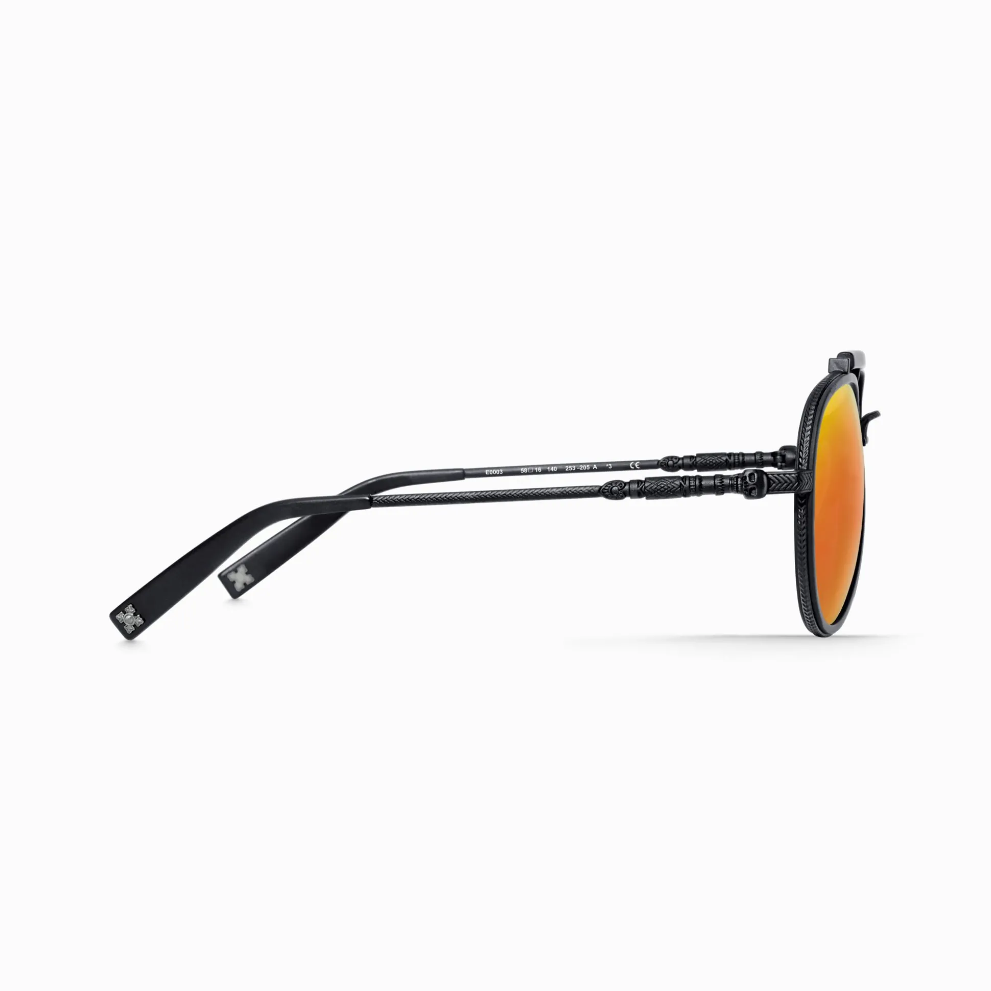 Hot Lunettes de soleil aviateur noires HARRISON, aux verres orange à effet miroir Femme Lunettes De Soleil|Lunettes De Soleil