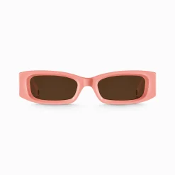 Discount Lunettes de soleil Kim étroite rectangulaire orange clair Femme Lunettes De Soleil