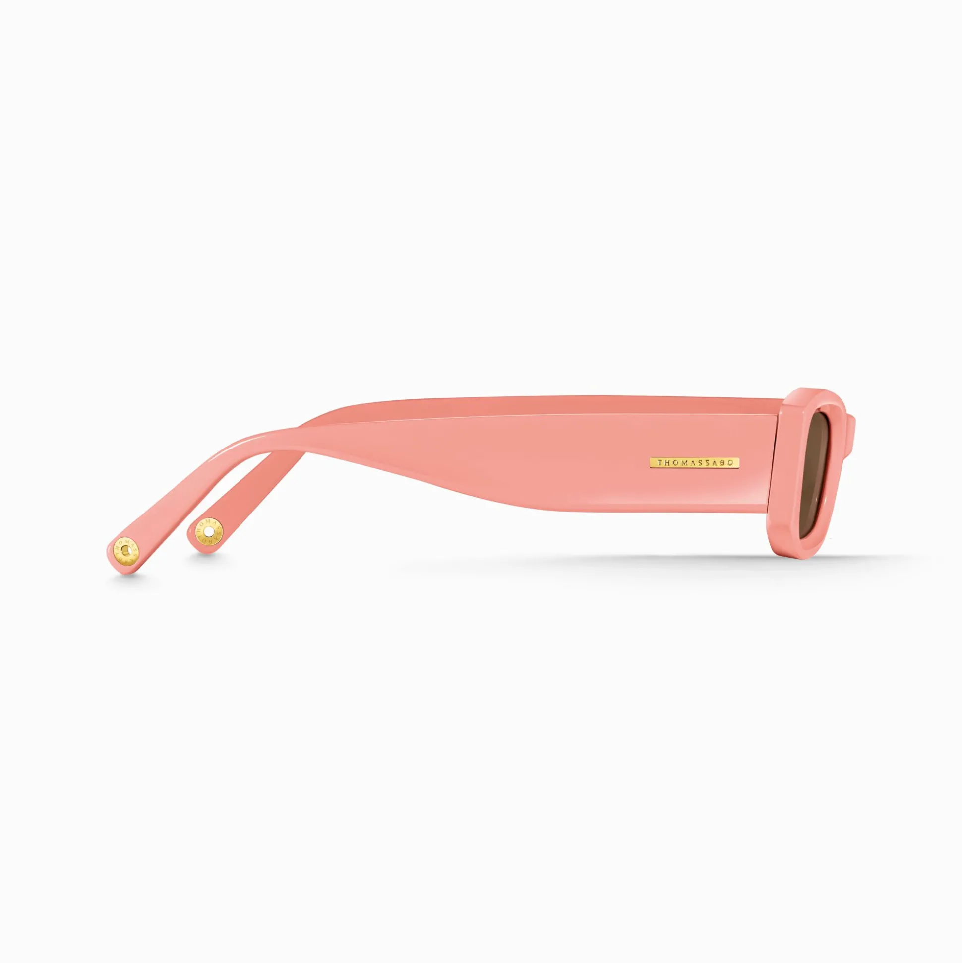 Discount Lunettes de soleil Kim étroite rectangulaire orange clair Femme Lunettes De Soleil
