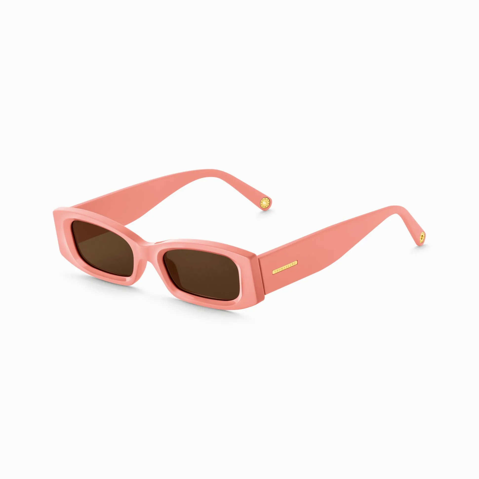 Discount Lunettes de soleil Kim étroite rectangulaire orange clair Femme Lunettes De Soleil