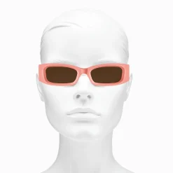 Discount Lunettes de soleil Kim étroite rectangulaire orange clair Femme Lunettes De Soleil