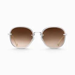Cheap Lunettes de soleil Mia quadratiques marron Femme Lunettes De Soleil