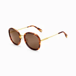 Discount Lunettes de soleil Mia quadratiques havane Femme Lunettes De Soleil