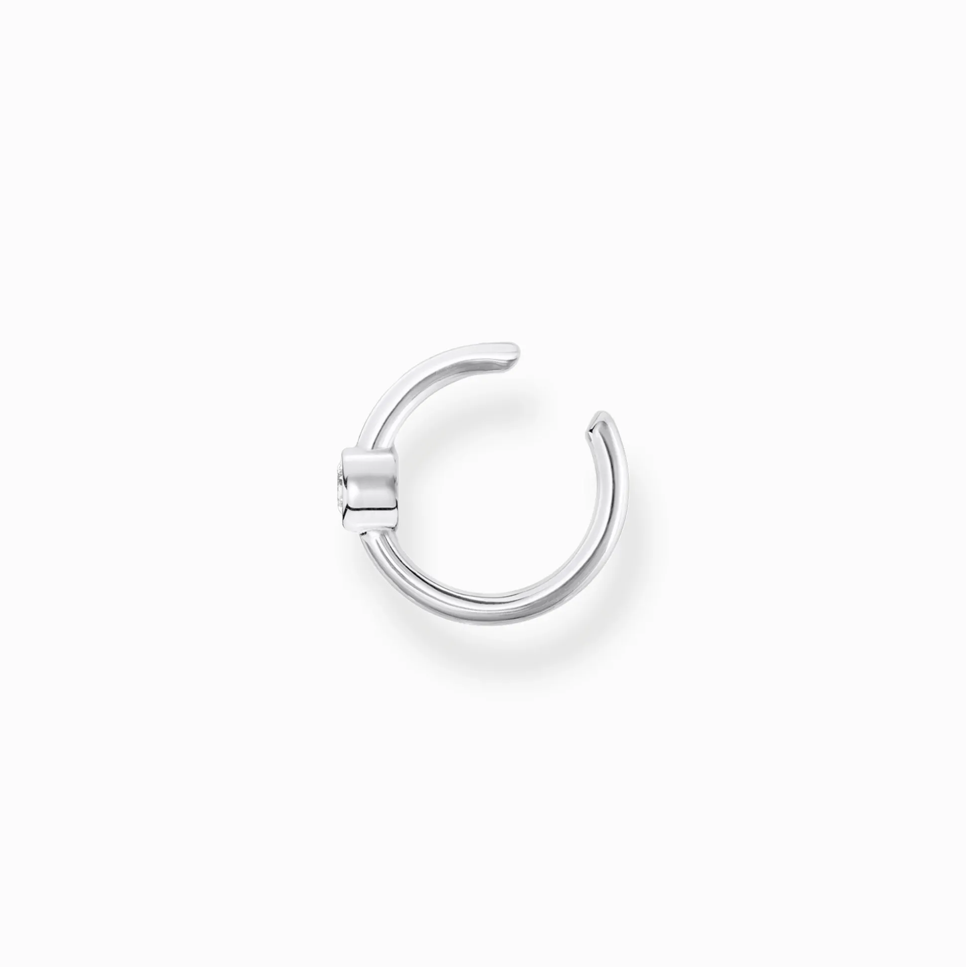 Flash Sale Manchette d’oreille unique pierre blanche argent Femme Créoles|Manchettes D'oreilles