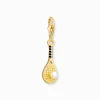 Cheap Membre Breloque Charm raquette de tennis dorée ornée d’une perle Femme Charms|Charms