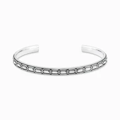 Discount Mince bracelet rigide écailles de crocodile, argent noirci Femme Joncs Et Manchettes|Joncs Et Manchettes