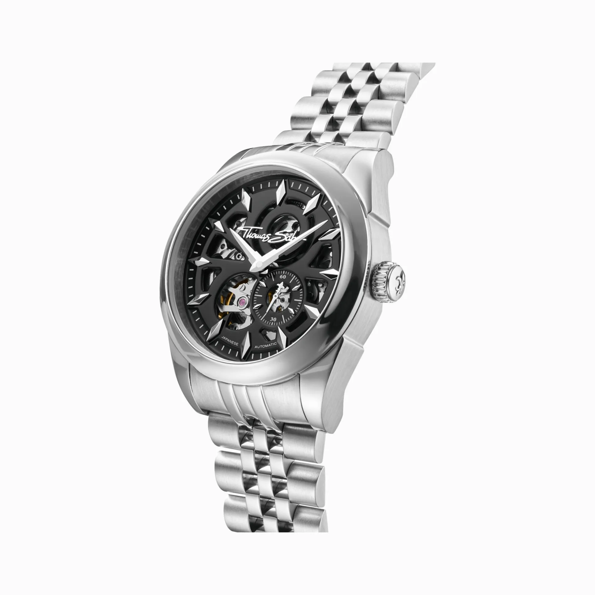 Flash Sale Montre automatique argentée de 41 mm avec cadran noir Homme Montres|Montres