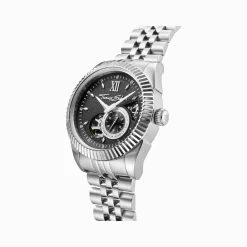 Online Montre automatique argentée de 41 mm avec cadran noir Homme Montres|Montres