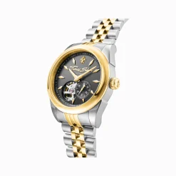 Shop Montre automatique bicolore de 36 mm avec emblème de lys Femme Montres|Montres Pour Femmes