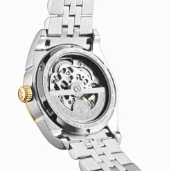 Shop Montre automatique bicolore de 36 mm avec emblème de lys Femme Montres|Montres Pour Femmes