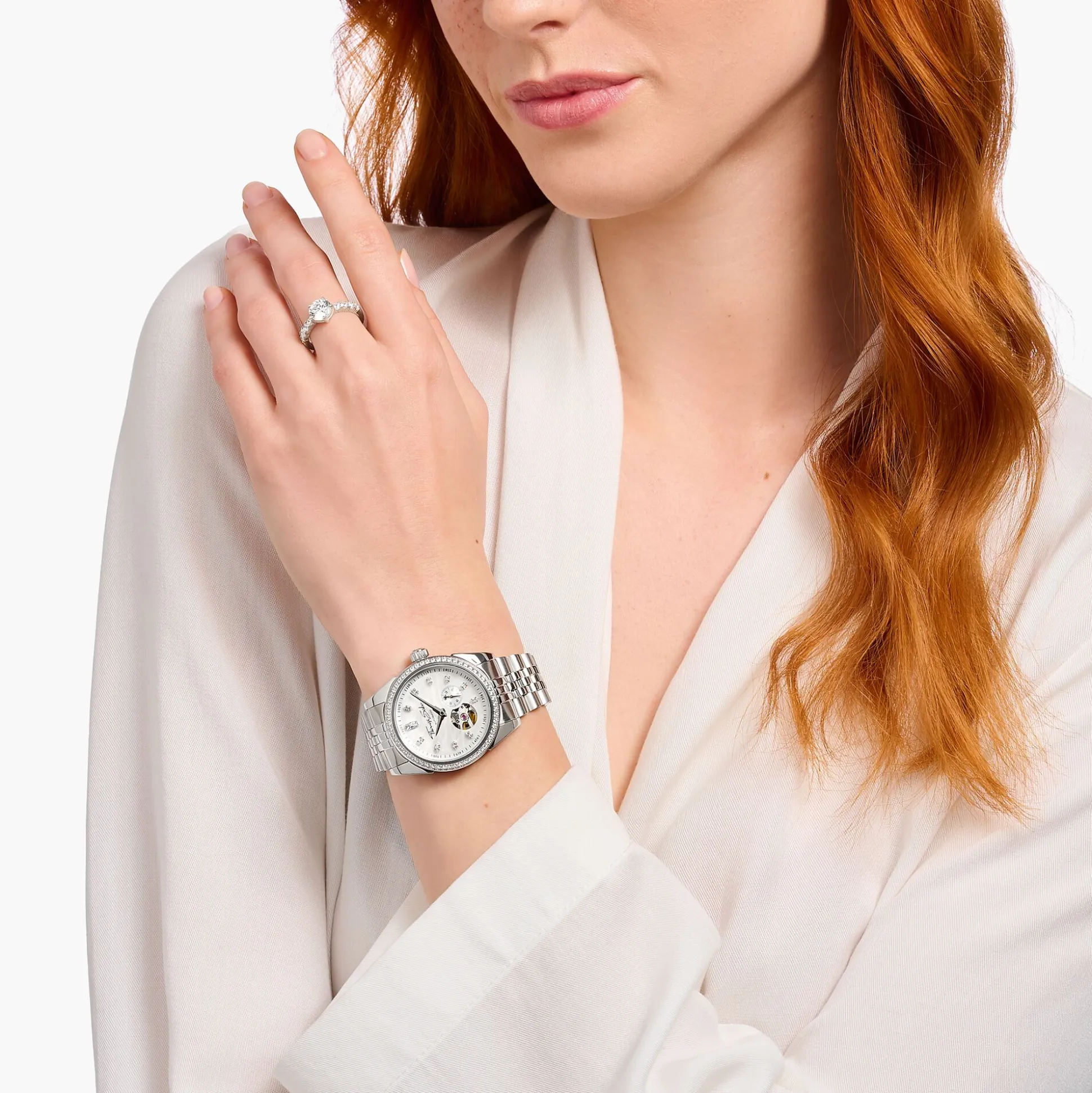 Flash Sale Montre automatique en argent de 36 mm avec incrustation de nacre Femme Montres|Montres Pour Femmes