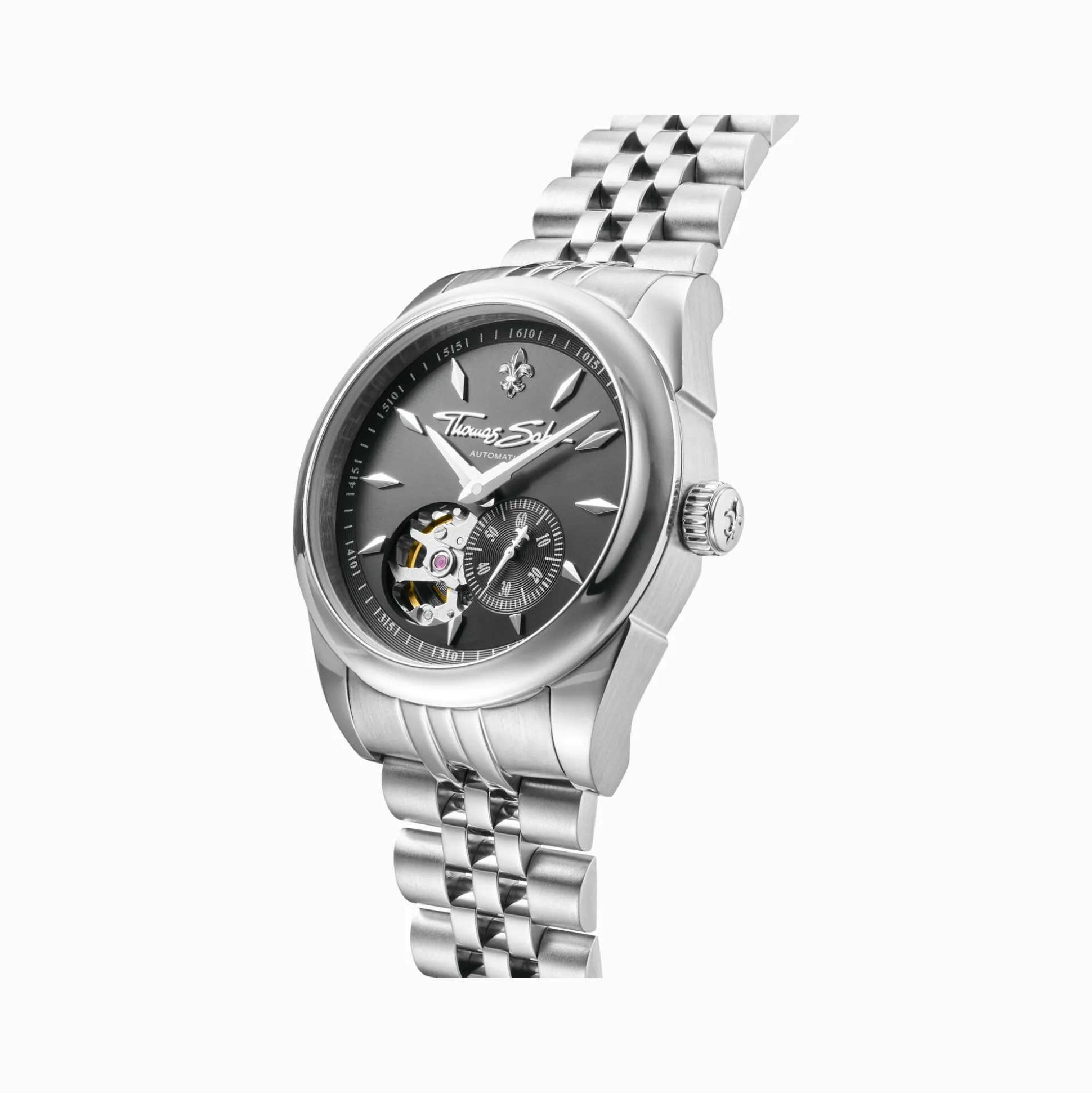 Outlet Montre automatique en argent de 36 mm avec emblème de lys Femme Montres|Montres Pour Femmes