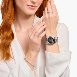 Outlet Montre automatique en argent de 36 mm avec emblème de lys Femme Montres|Montres Pour Femmes