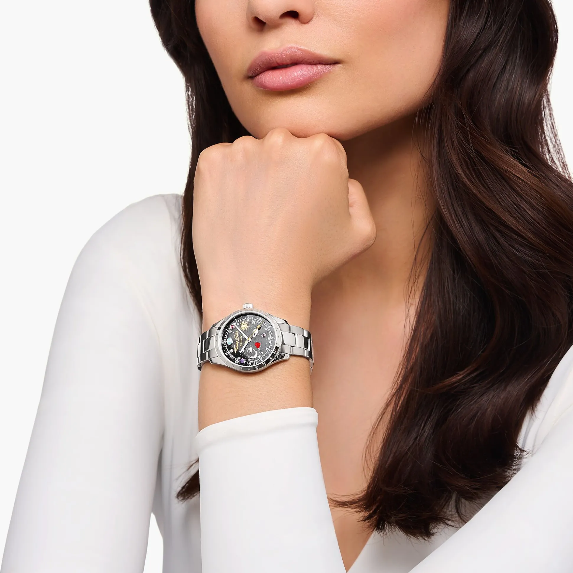Discount Montre avec cadran cosmique noir argenté Femme Montres|Montres Pour Femmes
