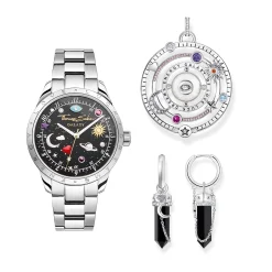 Discount Montre avec cadran cosmique noir argenté Femme Montres|Montres Pour Femmes