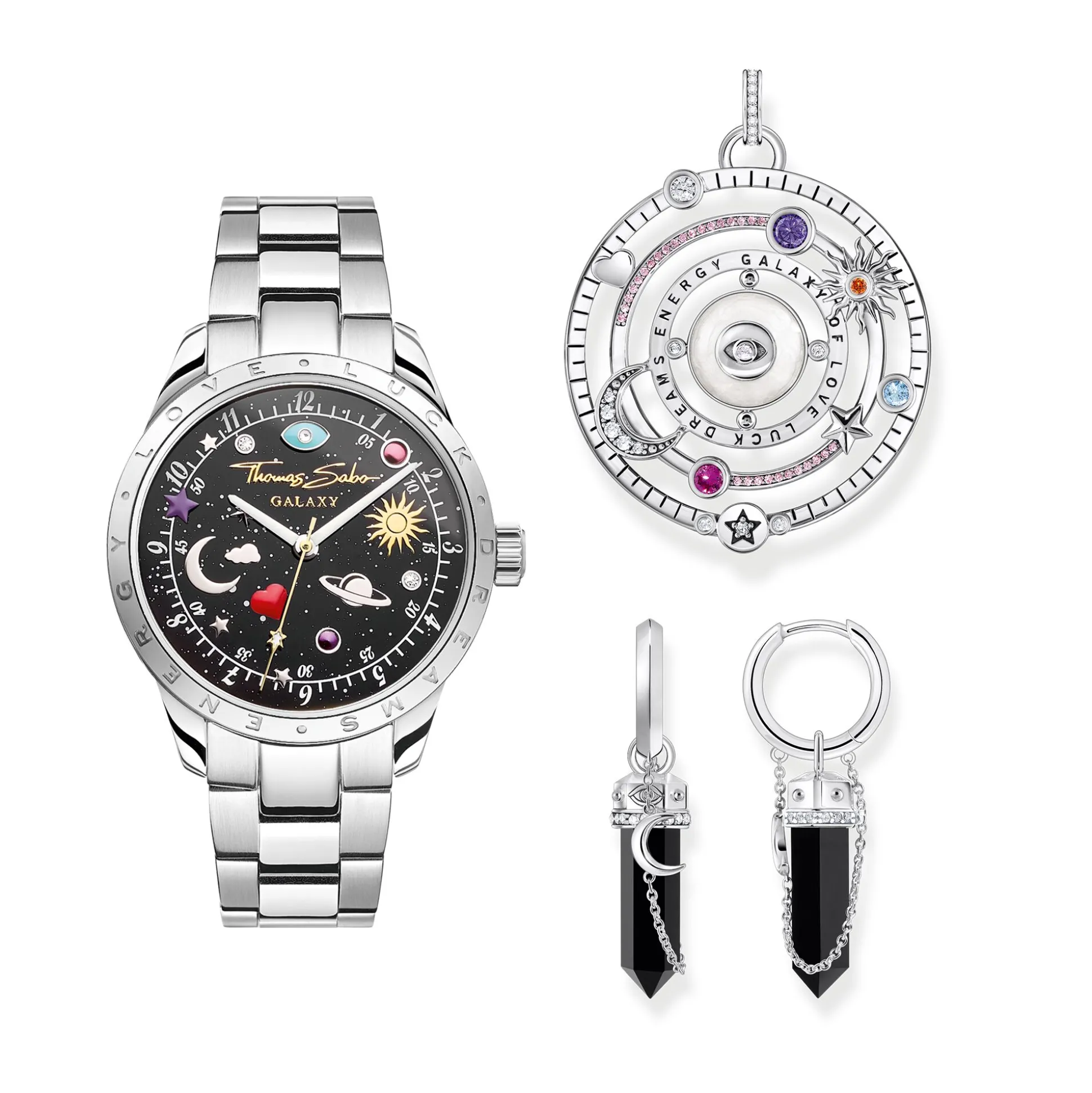 Discount Montre avec cadran cosmique noir argenté Femme Montres|Montres Pour Femmes