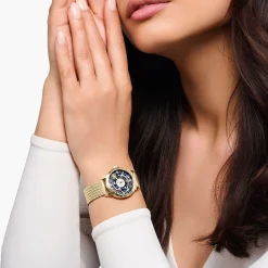 Outlet Montre Cosmic Amulet avec cadran en bleu foncé jaune doré Femme Montres|Montres Pour Femmes