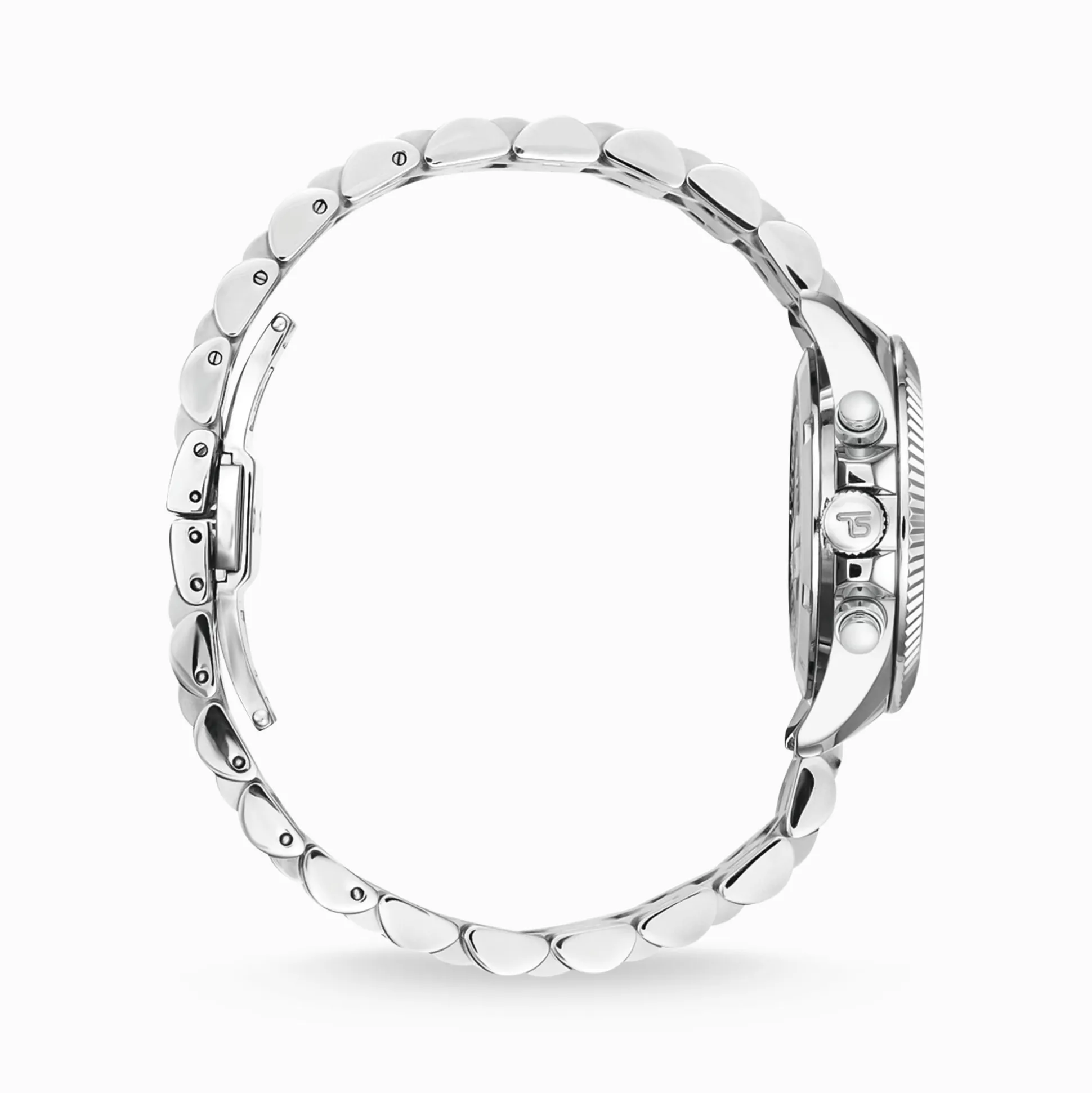 Hot Montre DivineChrono, placage argenté et cadran noir Femme Montres|Montres Pour Femmes