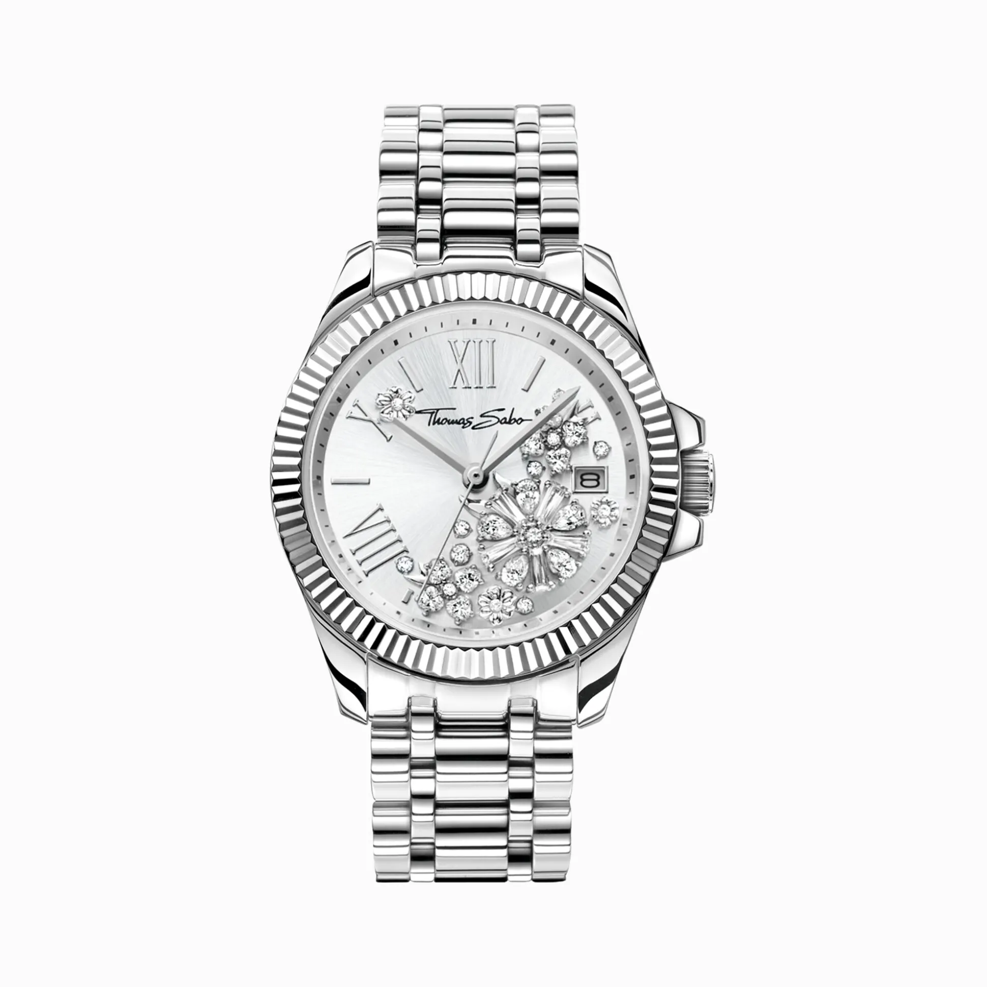 Cheap Montre pour femme fleurs en pierres blanches Femme Montres|Montres Pour Femmes
