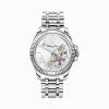 Shop Montre pour femme fleurs en pierres pastel argenté Femme Montres|Montres Pour Femmes