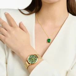 Store Montre pour femme kaléidoscope libellule vert couleur or jaune Femme Montres|Montres Pour Femmes