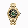 Sale Montre pour femme Mystic Island avec pierres blanches et malachite verte couleur or Femme Montres|Montres Pour Femmes