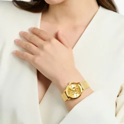New Montre pour femme serpent en optique 3D couleur or jaune Femme Montres|Montres Pour Femmes