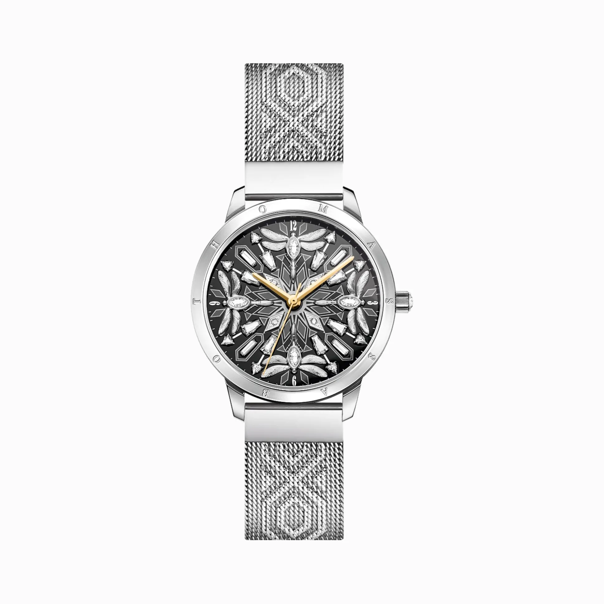 Flash Sale Montre pour femmes en argent avec 33 mm, libellules et zircone Femme Montres|Montres Pour Femmes