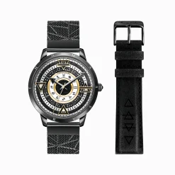 Discount Montre pour homme Elements of Nature avec pierres noires bicolore Homme Montres|Montres