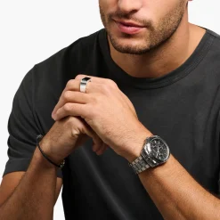 Sale Montre pour homme Rebel at Heart tête de mort argent noir Homme Montres|Montres