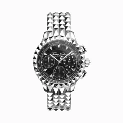 Shop Montre pour homme Rebel at Heart Chronographe argent noir Homme Montres|Montres