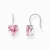 Flash Sale Pendants d’oreilles avec cœur en zircone rose, argent Femme Boucles D'oreilles|Argent 925