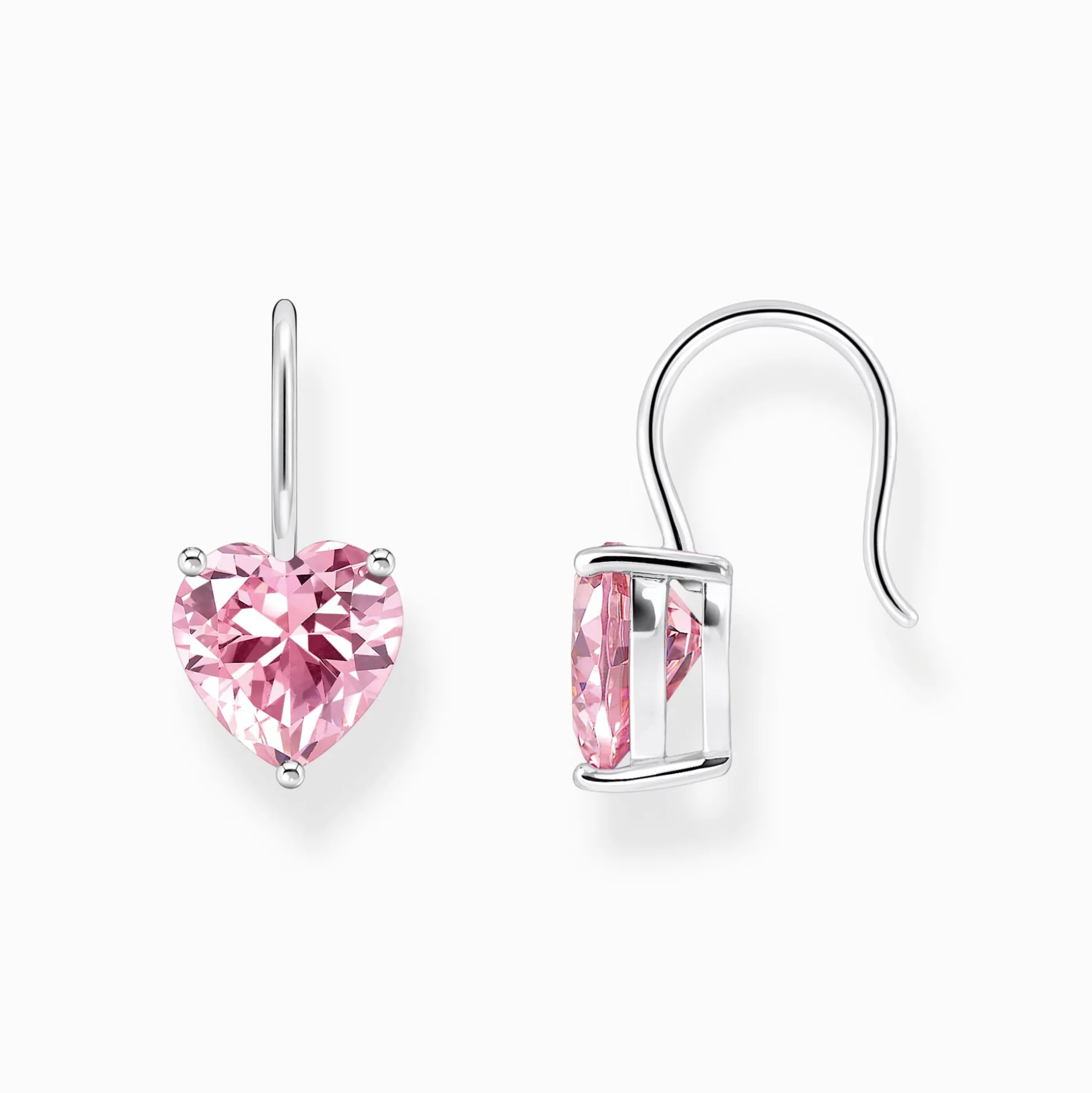 Flash Sale Pendants d’oreilles avec cœur en zircone rose, argent Femme Boucles D'oreilles|Argent 925