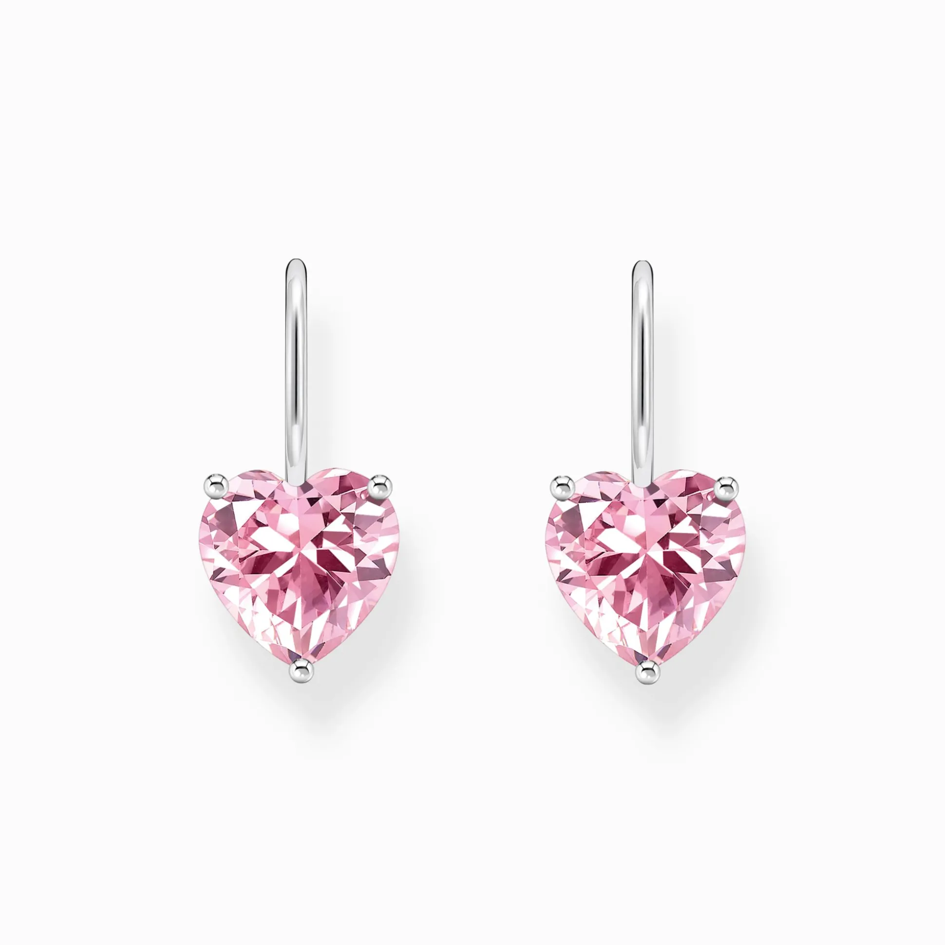 Flash Sale Pendants d’oreilles avec cœur en zircone rose, argent Femme Boucles D'oreilles|Argent 925