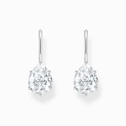 Best Pendants d’oreilles avec goutte en zircone blanche, argent Femme Boucles D'oreilles|Argent 925
