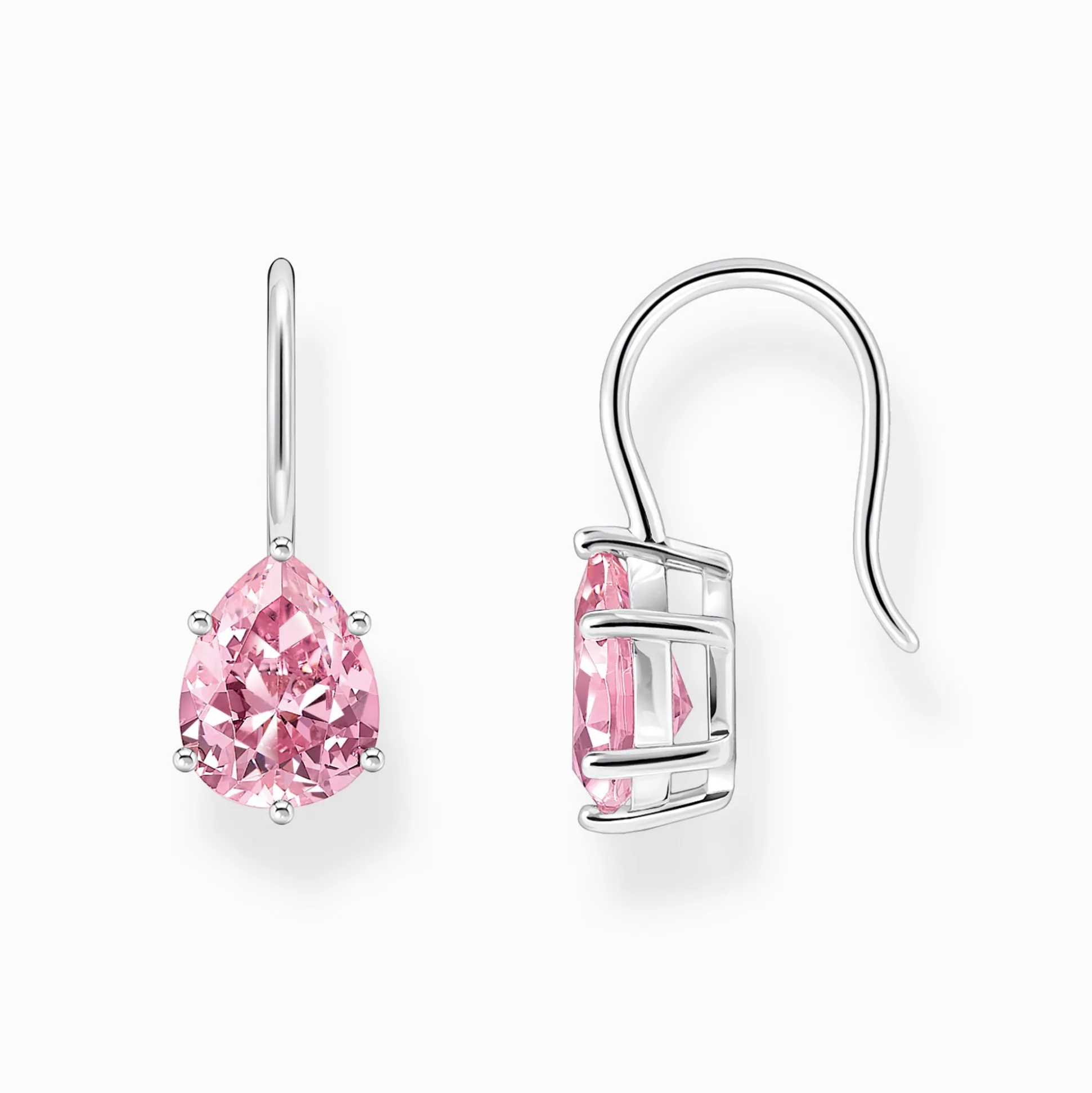 Best Pendants d’oreilles avec goutte en zircone rose, argent Femme Boucles D'oreilles|Argent 925