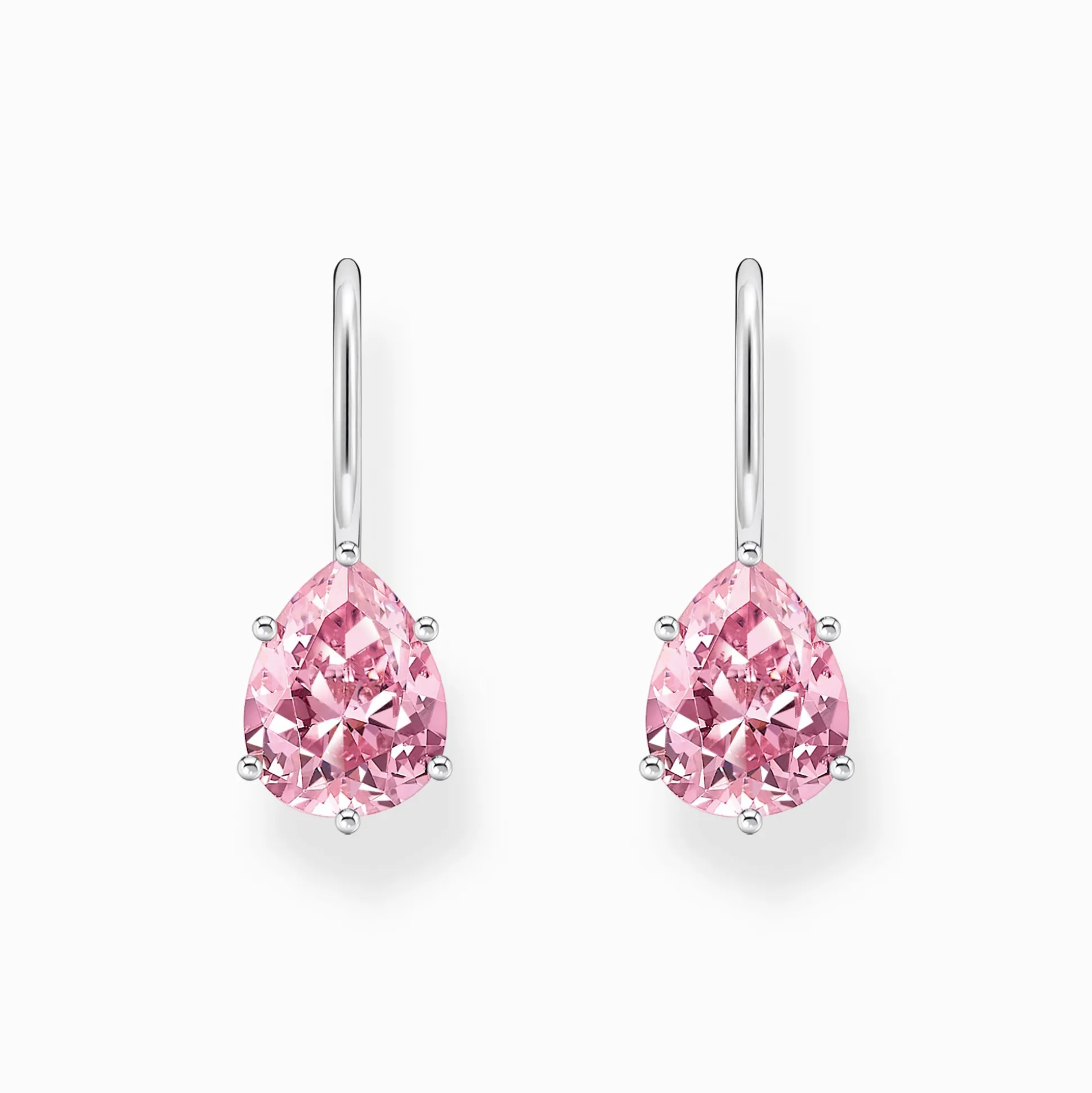 Best Pendants d’oreilles avec goutte en zircone rose, argent Femme Boucles D'oreilles|Argent 925