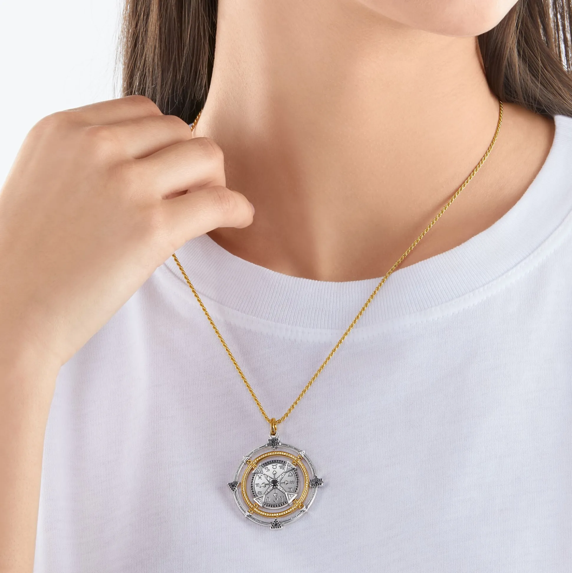 Clearance Pendentif amulette Elements of Nature noir-or Femme Pendentifs|Pendentifs