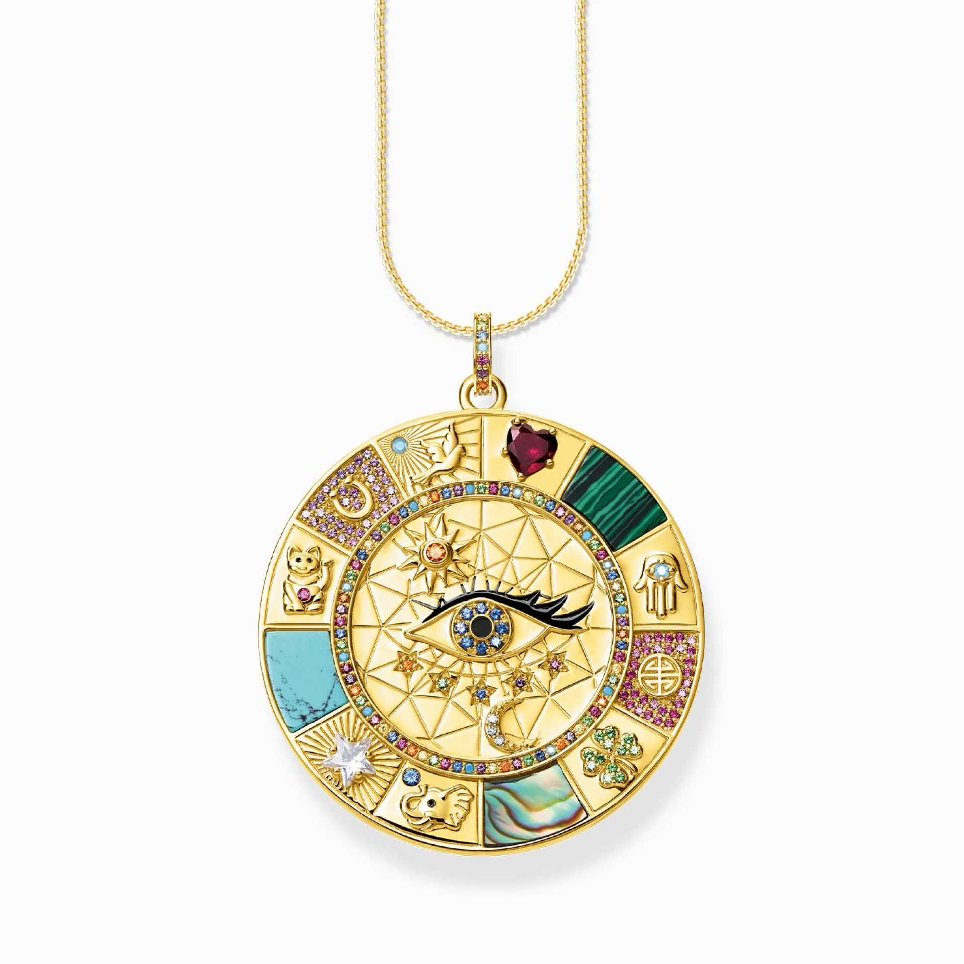 Online Pendentif amulette symboles porte-bonheur magiques Femme Pendentifs|Placage Or 18 Carats - Argent 925