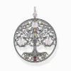 Cheap Pendentif arbre de l'amour argent pierres multicolores Femme Pendentifs