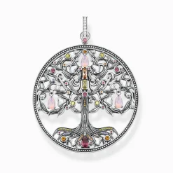 Cheap Pendentif arbre de l'amour argent pierres multicolores Femme Pendentifs