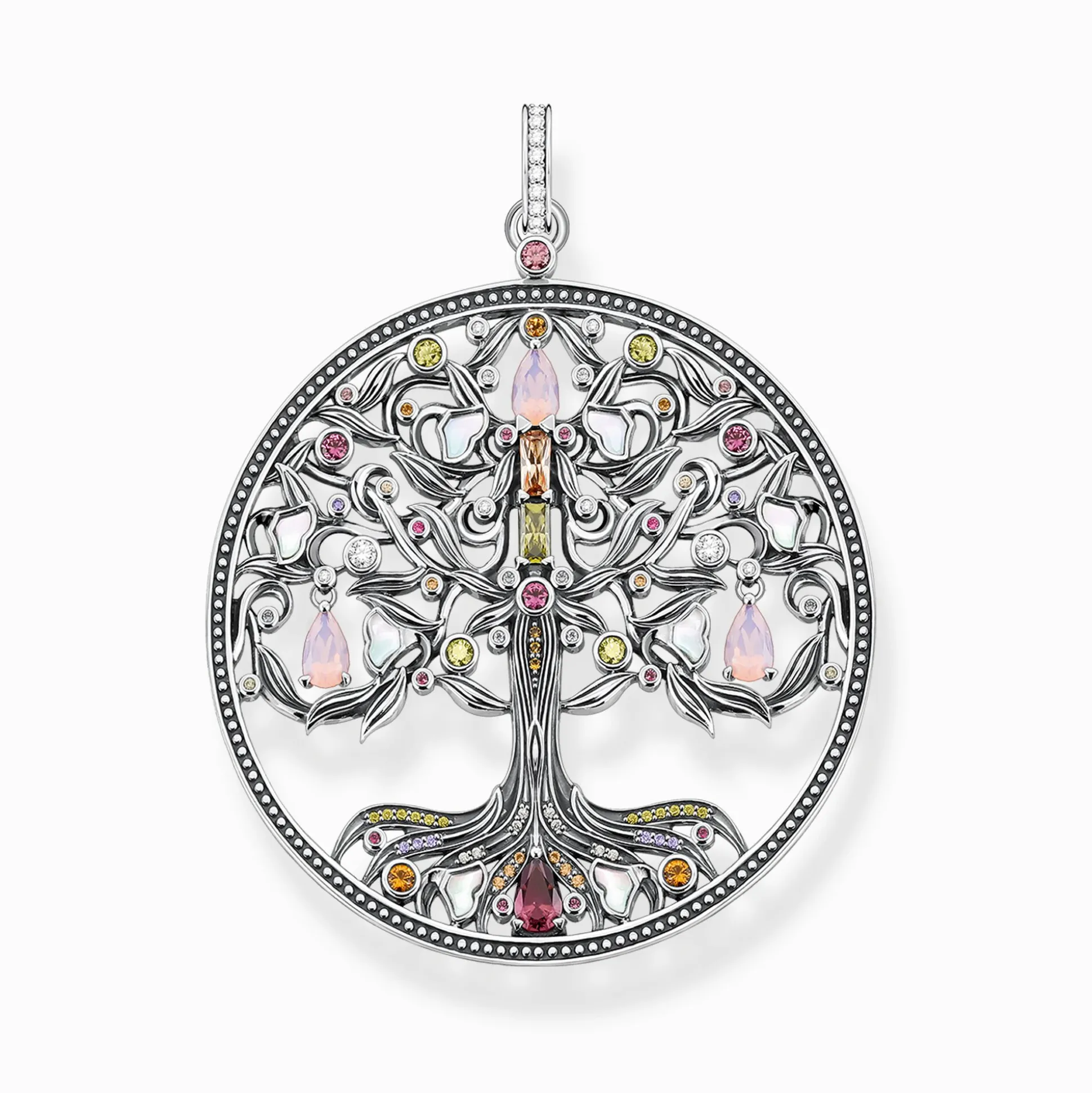 Cheap Pendentif arbre de l'amour argent pierres multicolores Femme Pendentifs