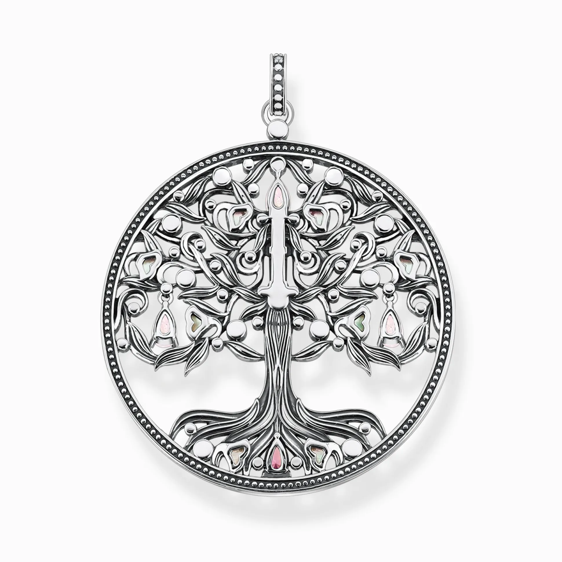 Cheap Pendentif arbre de l'amour argent pierres multicolores Femme Pendentifs