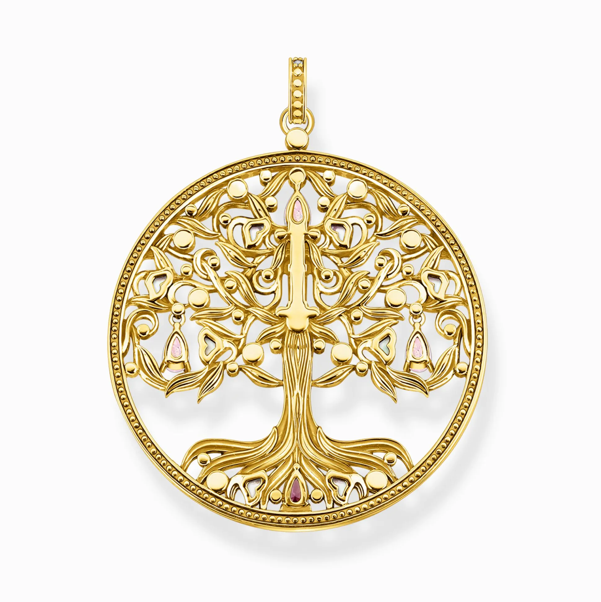 Cheap Pendentif arbre de l'amour or pierres multicolores Femme Pendentifs|Placage Or 18 Carats - Argent 925