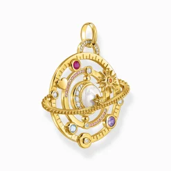 Cheap Pendentif avec anneau planétaire et pierres multicolores plaqué or Femme Pendentifs|Placage Or 18 Carats - Argent 925
