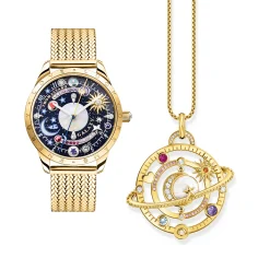 Cheap Pendentif avec anneau planétaire et pierres multicolores plaqué or Femme Pendentifs|Placage Or 18 Carats - Argent 925