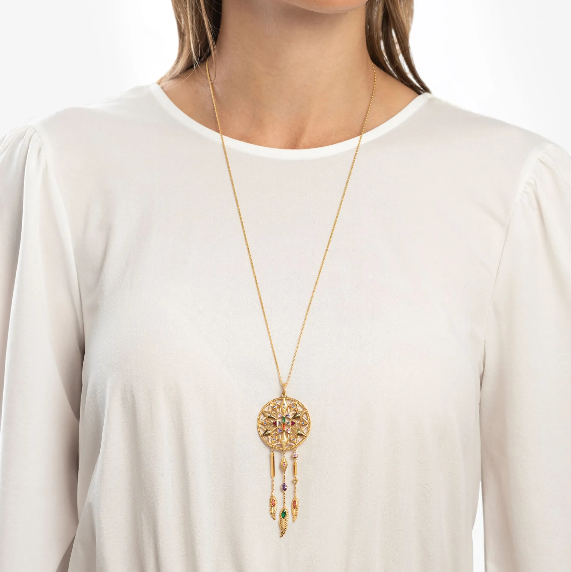 Shop Pendentif avec chaîne - Limited Edition Femme Placage Or 18 Carats - Argent 925