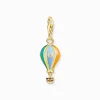 Clearance Pendentif Charm ballon à air chaud multicolore plaqué or Femme Charms|Charms