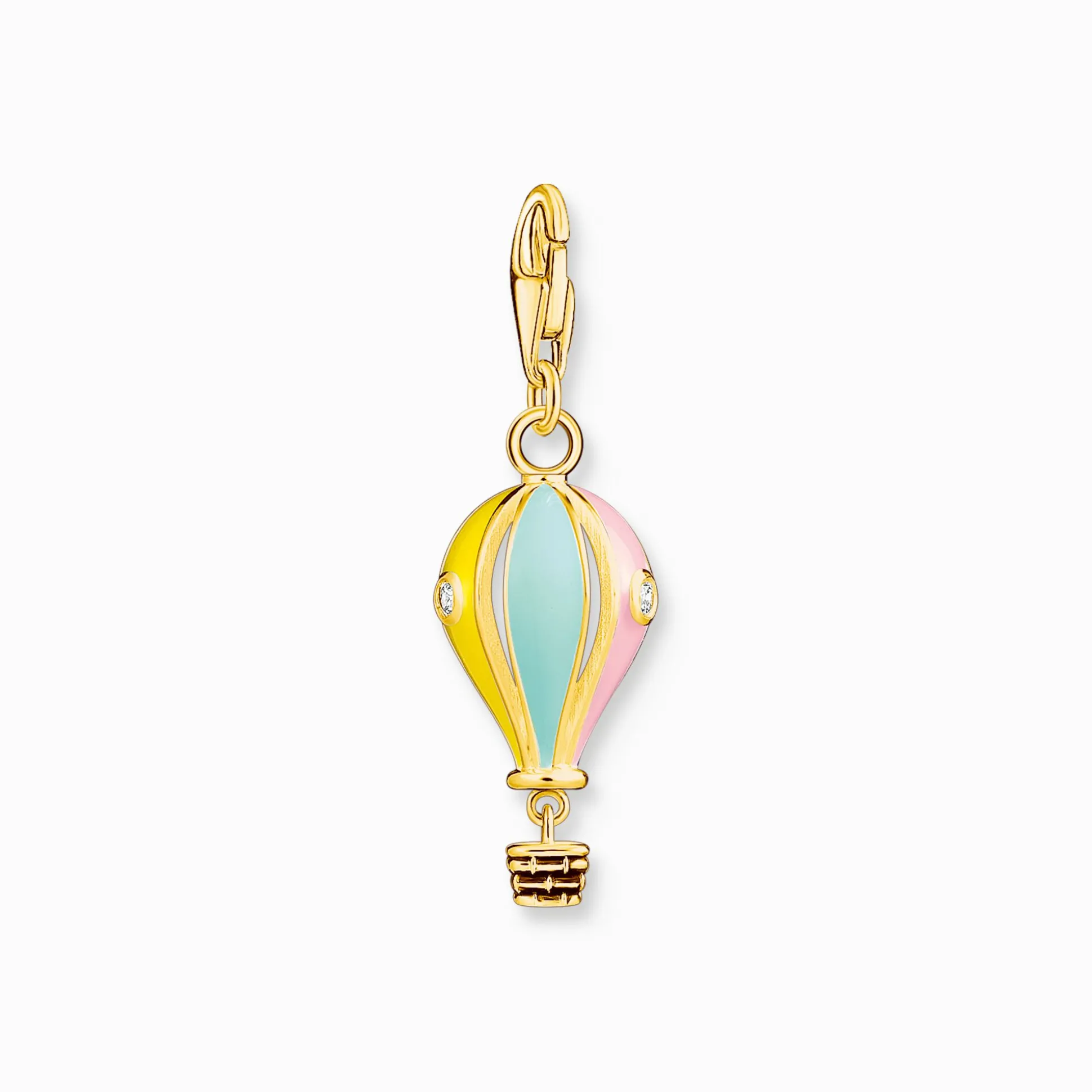 Clearance Pendentif Charm ballon à air chaud multicolore plaqué or Femme Charms|Charms